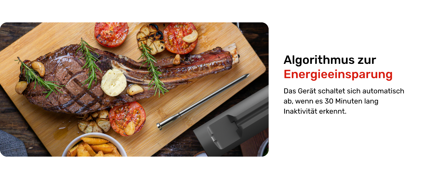 Бездротовий термометр для м'яса S Pro з Bluetooth, 6 датчиків, ±0,1°C, моніторинг через додаток, таймер, будильник, IP69 водонепроникний та олієстійкий