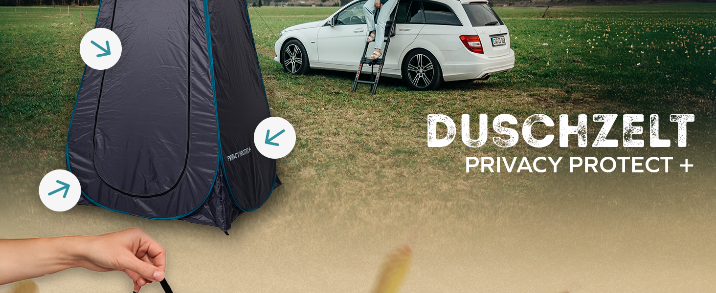 Намет для душу NATURBUMMLER Pop-Up з захистом приватності, водонепроникний, з 5 кишенями та підлогою (1,9 м) – мобільний туалетний намет, переодягальня, захист від погляду для кемпінгу, пляжу, відпочинку на природі