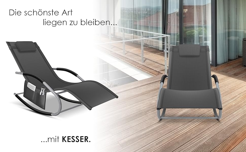 Крісло-шезлонг KESSER® для саду | Зручне крісло-гойдалка | Стійке до погодних умов | Макс. 150 кг