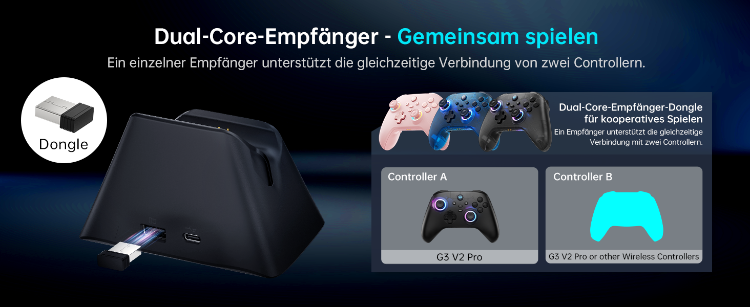 Machenike G3V2: Бездротовий геймпад для PC, Switch, iOS, Android з RGB-підсвіткою та програмованими кнопками