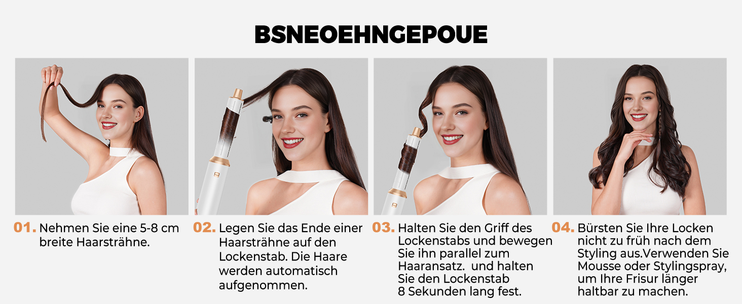 OKWRAP Hairstyler 5-в-1: Фен-щітка, Автоматичний Локон, Випрямляч для Волосся - Мультистайлер для Сушіння, Об'єму, Локонів