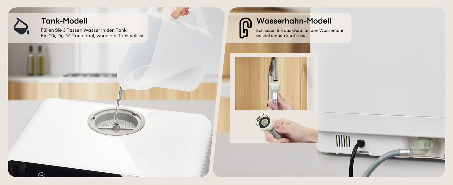 Посудомийна машина Fohere компактна 5л з таймером відкладеного старту (6 годин), 6 програм, для кухні, кемпінгу, автодому