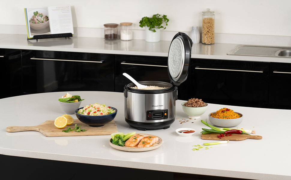 Рисоварка Russell Hobbs 27080-56 з функцією приготування на парі, 1.2л, чаша з антипригарним покриттям, нержавіюча сталь