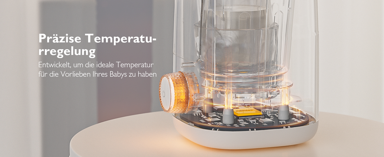 Momcozy Нагрівач для пляшечок Momcozy Nutri-Flaschenwärmer - 9-в-1 з точним контролем температури, нічним світлом, швидким нагрівом та автоматичним вимкненням. Сумісний з усіма пляшками.