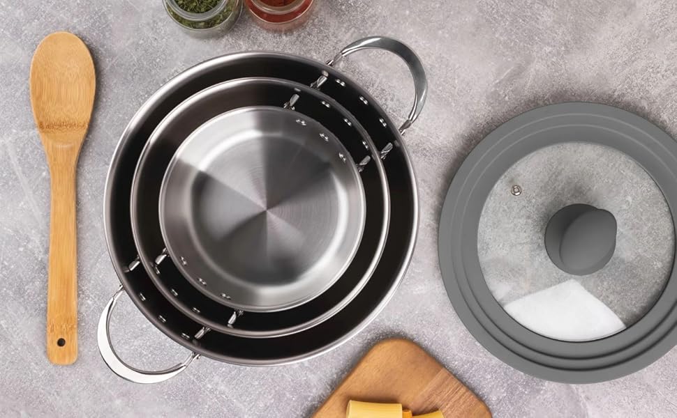 Набір сковорідок MasterPRO GIRO (20+28 см) з антипригарним покриттям ILAG, 3-шаровий, індукційний, для духовки, без PFAS/PFOA/PTFE, з нержавіючою сталею