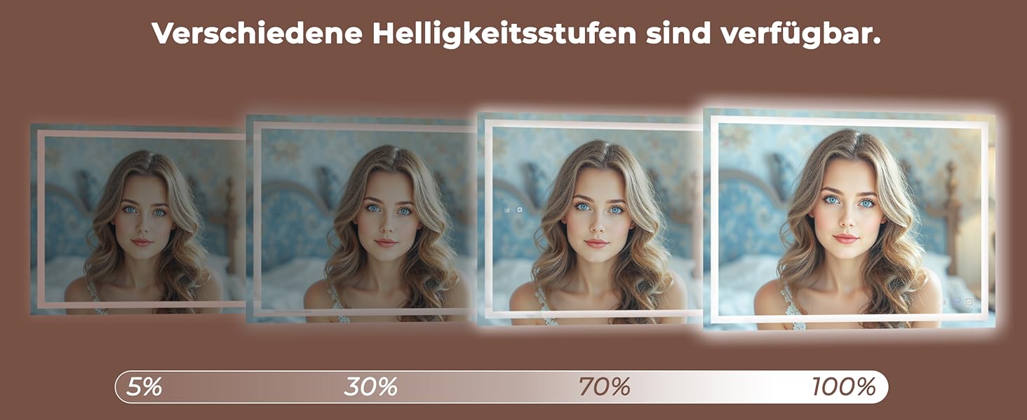 Дзеркало для ванної кімнати LOMIKEN з підсвічуванням, 60x50x3,5 см, LED, 6400K, 3 колірні температури, антивідблиск, вертикальна/горизонтальна установка