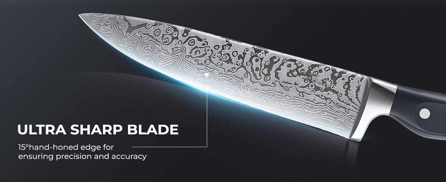 Набір ножів Amegat 14 предметів: кухонний набір з самозаточуванням, нержавіюча сталь, з ергономічними ручками