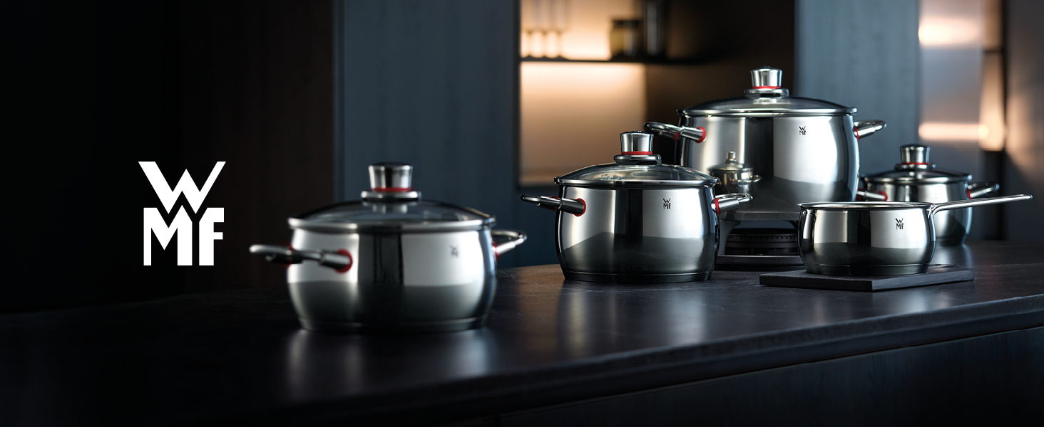 Скляна кришка для каструлі WMF Quality One 20 см, термостійке скло до 130°C, з металевою ручкою