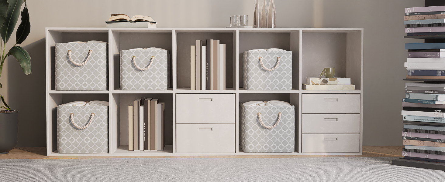 OUTBROS Коробки для зберігання 33 x 23 x 20 см, 3 шт. (Сірий, з мішком, ручка, складні)