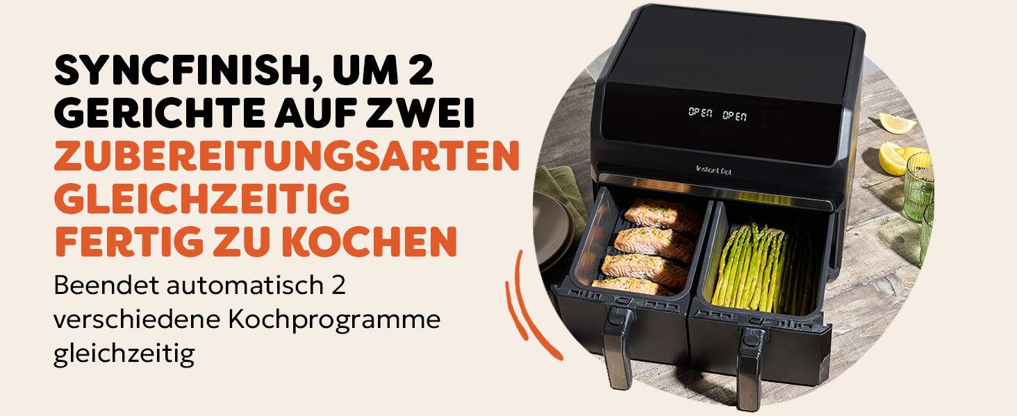 Фритюрниця повітряна Instant Pot Vortex Compact Trüffel Grau 5 л з кошиком, сімейна, 4-в-1: фритюрниця, сушарка, духовка, підігрівач, антипригарне покриття, легко чиститься, можна мити в посудомийній машині. Колір: Трюфель (8 л, Чорний)