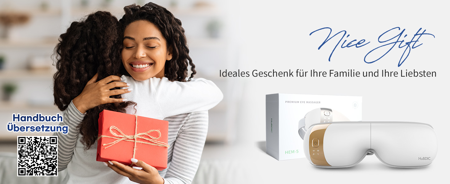 Масажер для очей HubiCare з підігрівом та вібрацією: для зняття втоми, мігрені та темних кіл під очима