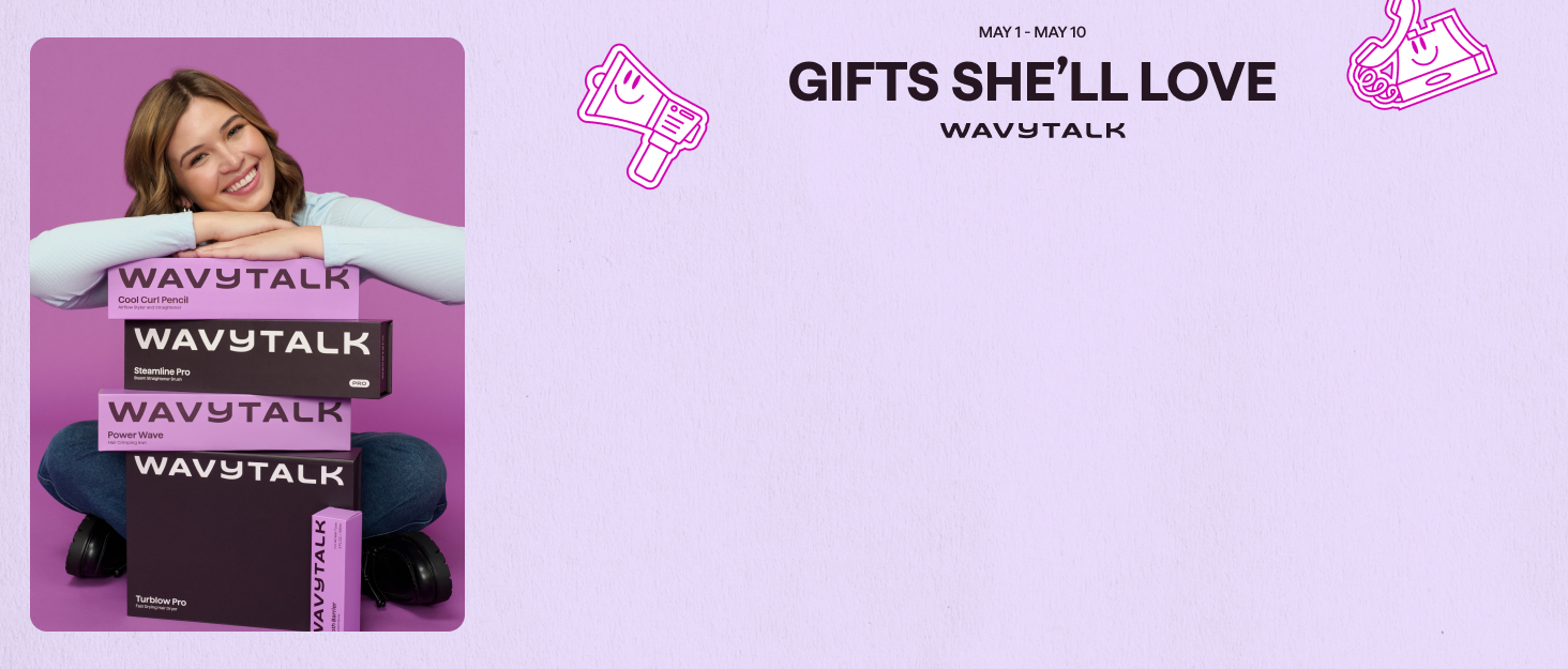 Wavytalk Фен-щітка 5 в 1 для волосся: сушіння, укладка, об'єм, локони, вирівнювання. Керамічна, 3 режими температури, рожевий колір, євровилка