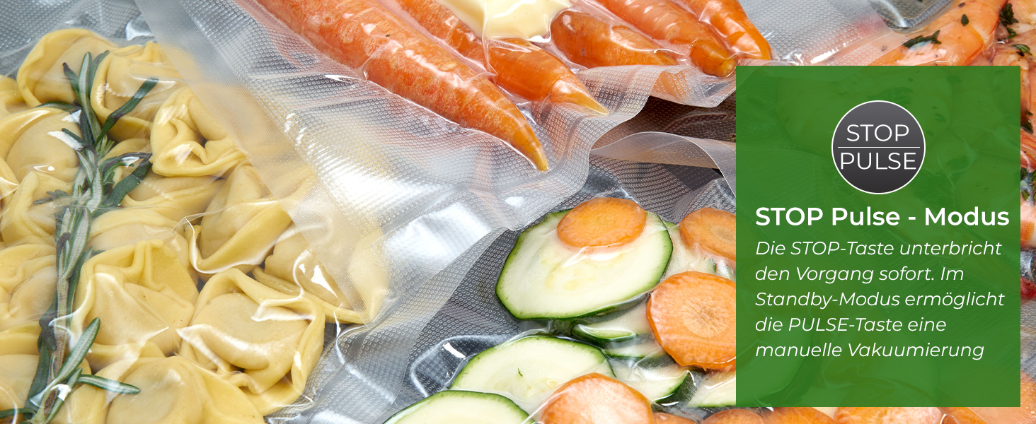 Вакууматор KLAMER Vakuumierer Pro 80 (2025) для сухих та вологих продуктів, для Sous Vide, сріблястий, з пакетами та шлангом