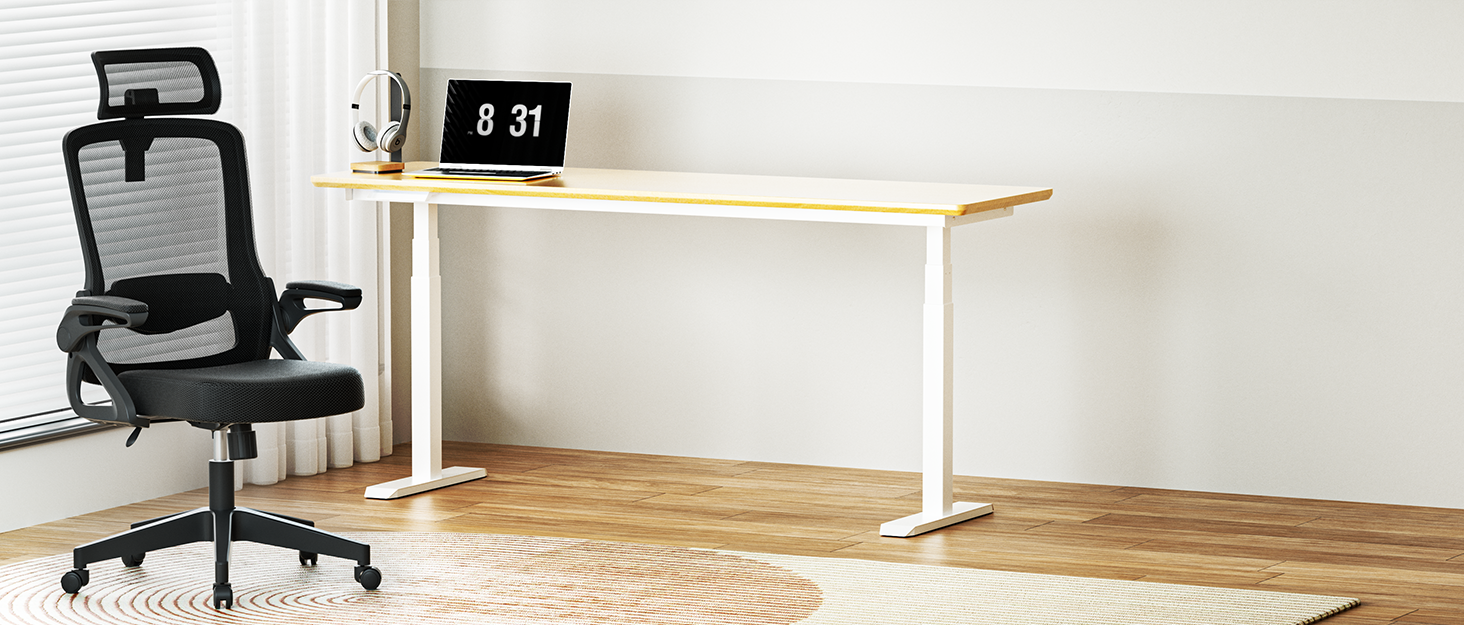 Ергономічне крісло для офісу та геймінгу, широке сидіння, регульовані підлокітники, біло-сіре, 90° підйом підлокітників