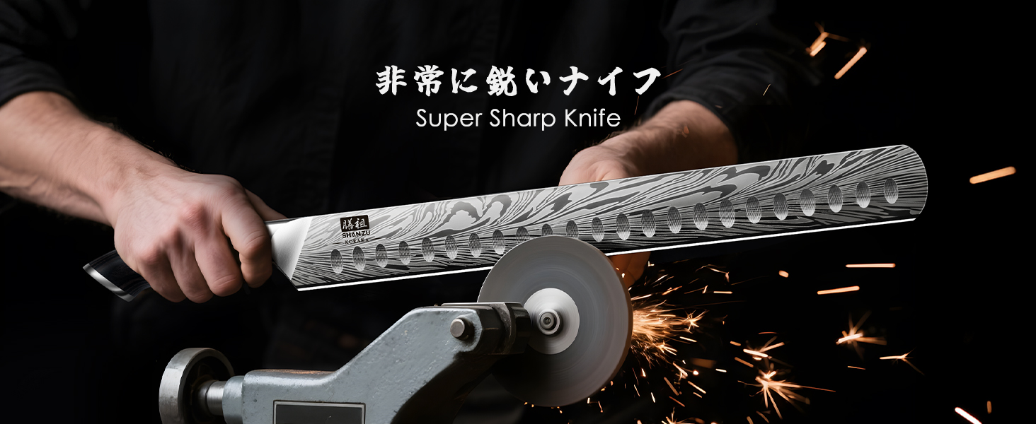 Японський кухонний ніж SHAN ZU з порошкової сталі, 30 см. Професійний ніж шеф-кухаря з високим вмістом вуглецю, ергономічна ручка з паккавуда. (Транжирний ніж)