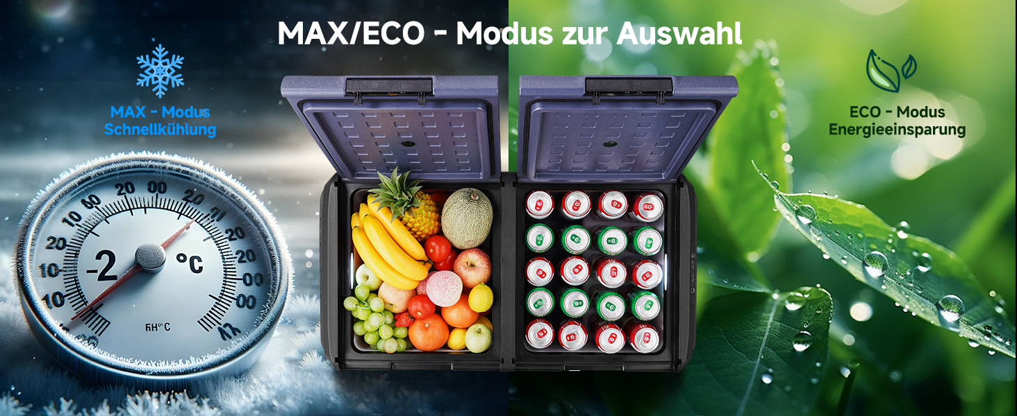 Kühlbox AAOBOSI 95L з двозонним охолодженням, електрична, з керуванням через додаток, IPX4, 12V/230V, -20°C до 20°C. Ідеально для авто, вантажівки, човна, кемпінгу, риболовлі та активного відпочинку
