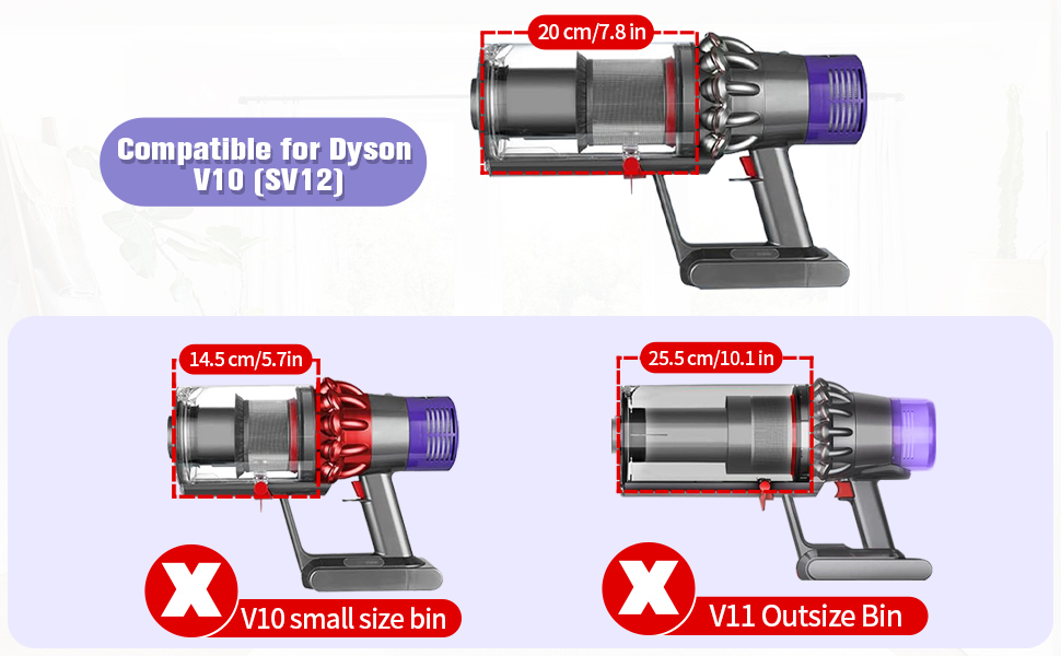 Пилозбірник DrRobor для Dyson V10 Animal/Absolute, запасна частина 969509-01 Контейнер для пилу