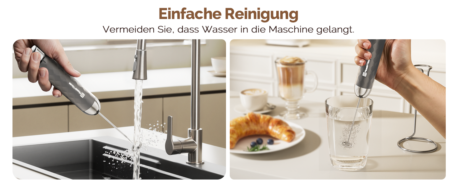 Електричний пінний балон Maestri House LunaFro 2.0 (сірий): бездротовий міксер з регулюванням швидкості та нержавіючою сталею