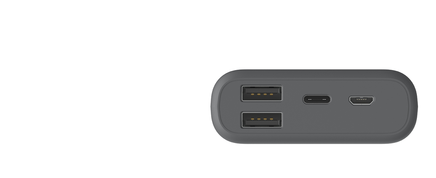 МАг, USB-C/2 шт. USB-A, компактний і потужний, сірий, 10000