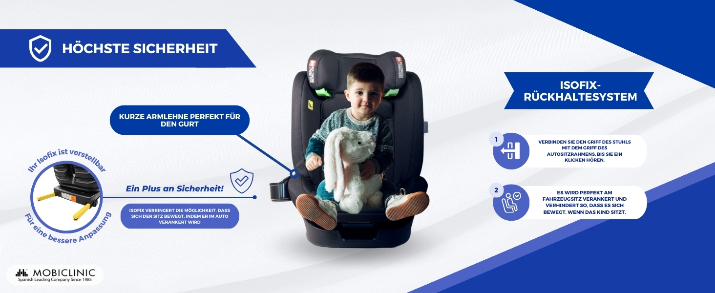 Дитяче крісло, Lionfix MAX, стандарт i-Size, ISOFIX, Клітка для пляшечки, 100-150 см, Двосторонній захист, Регульований підголівник, Європейський бренд, 3 положення регулюється, Можна прати