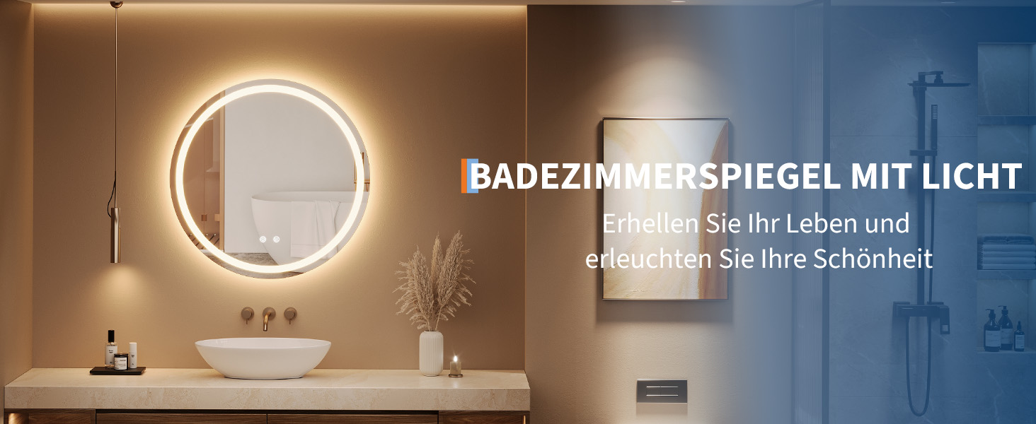 Дзеркало для ванної кімнати Porto Alegre з підсвічуванням, 60x80 см, протизапітніння, 3 кольори світла, регулювання яскравості, LED, сенсорний вимикач