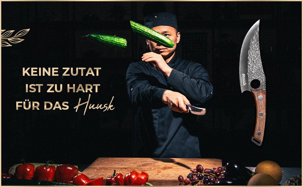 Японський ніж Huusk Kochmesser: професійний кухонний ніж для нарізки та подрібнення, оригінальна японська сталь, висока гострота