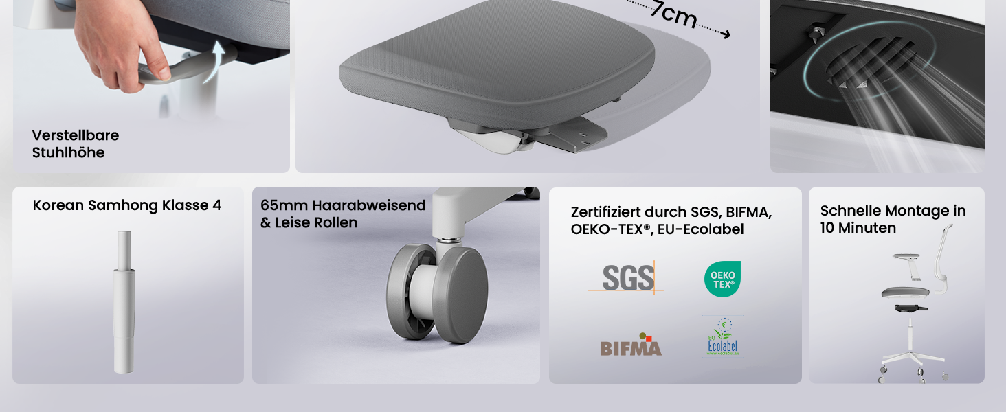 Офісний стілець ProtoArc Flexer ергономічний з регулюванням глибини сидіння, чорний. Сітчаста спинка, контурне сидіння для дому та офісу. Легкий монтаж.