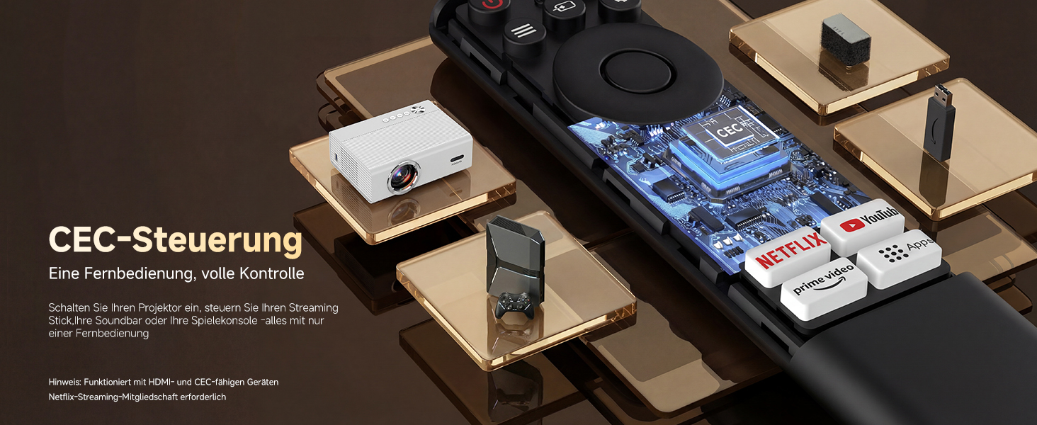 4K Smart проєктор KOGATA з Wi-Fi та Bluetooth, HDR10+, Автофокус, 6D Keystone. Підтримка Netflix, Dolby Audio. Для дому та вулиці, білий.