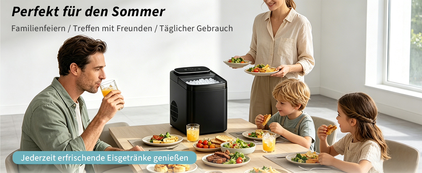 Льодогенератор Citybee з функцією самоочищення, 12 кг/доба, компактний Ice Maker для кухні, офісу та вечірок (Сірий)