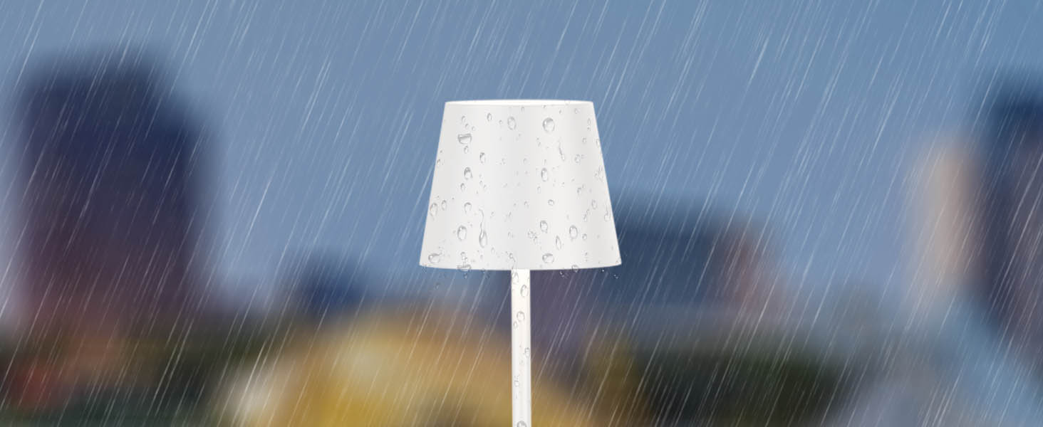 LED-лампа K-Bright на акумуляторі, 4 шт., диммер, 36.5 см, перезарядна, тепле світло 2700K, USB-C, IP54, бежевий колір