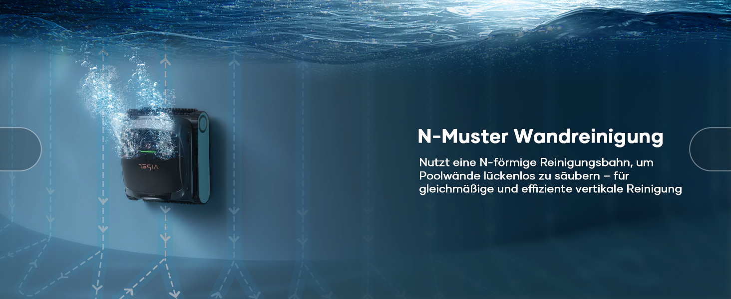 Робот-пилосос для басейну AIPER Scuba X1 з Wi-Fi, 25200 л/год, фільтр 3 мкм, для вбудованих басейнів, синій