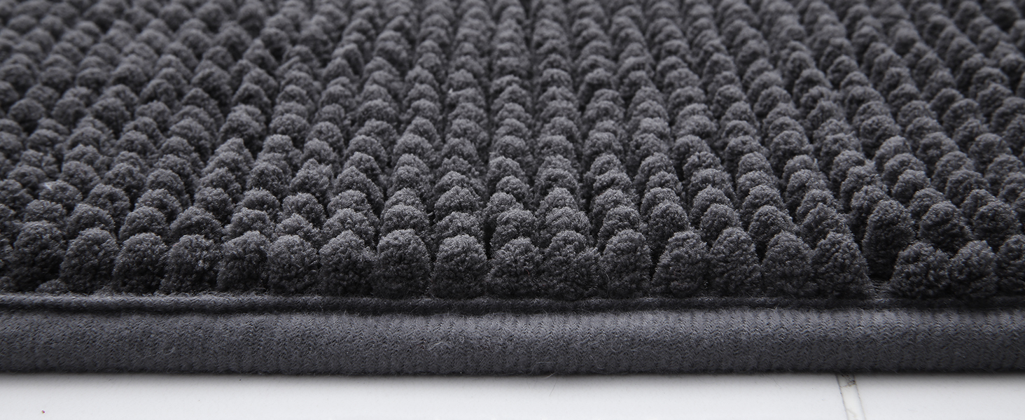 Набір килимків для ванної кімнати Homaxy з м'якої мазхі, 2 шт. (40x60 см + 60x90 см), антиковзаючі, сірі