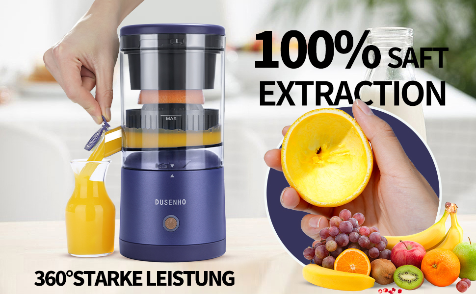 Електрична прес для цитрусових: соковитискач для апельсинів, лимонів та інших цитрусових (фіолетовий)