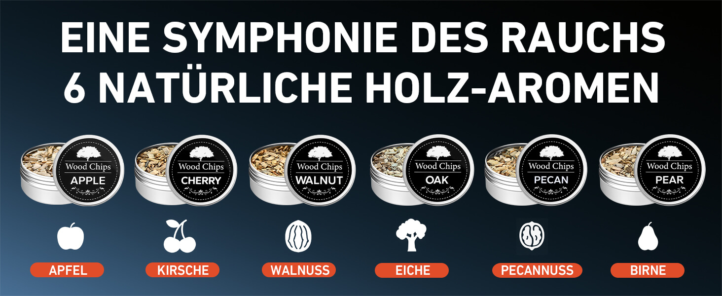 Електричний набір для копчення віскі з 6 дерев'яними чіпсами, перезаряджуваний, з вбудованим запальничкою, без бутану, ідея подарунка для чоловіків, батька, чоловіка або друга, з LED-підсвічуванням (блакитний)