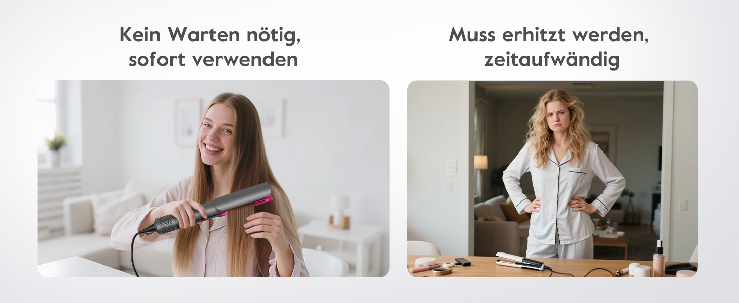 slopehill Air Haarglätter 2026 - Іонний випрямляч для волосся з повітряним потоком 1300W (Срібний)