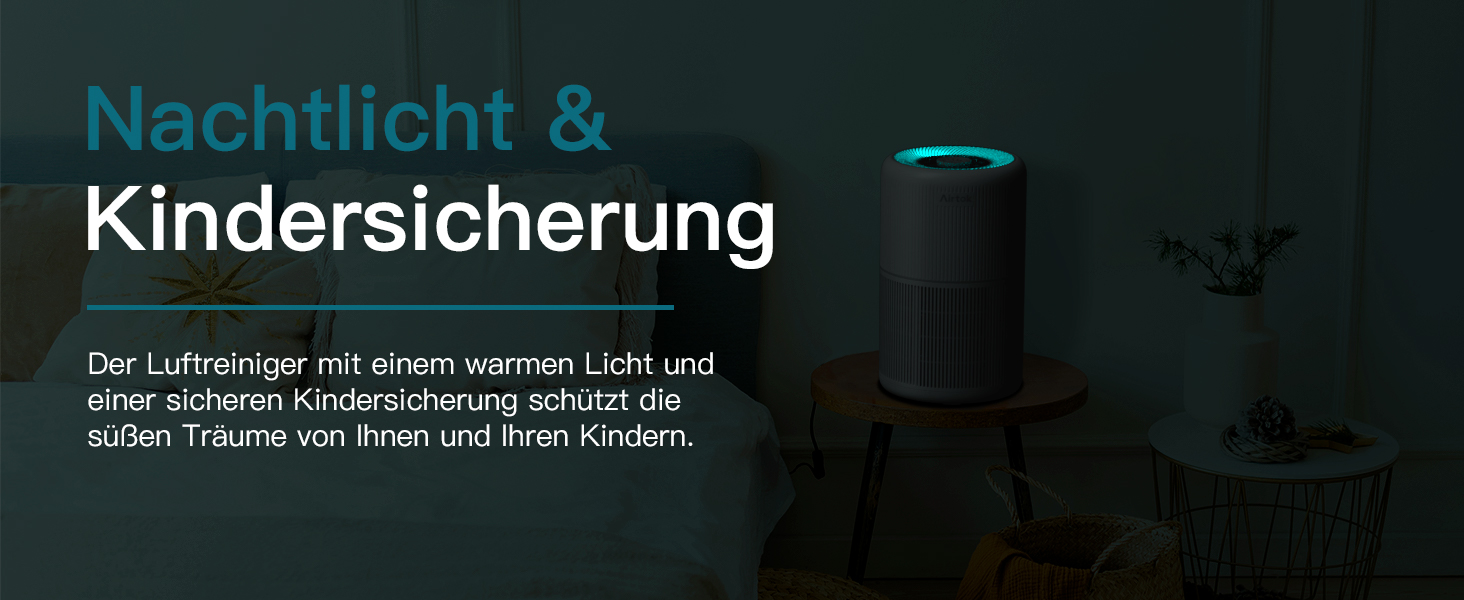 Повітряний очисник AIRTOK з ароматерапією, фільтр HEPA H13, 4-ступенева фільтрація, для алергіків, 3 швидкості