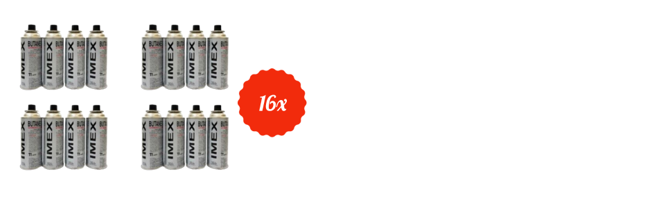 IMEX Camping: Газовий набір для приготування їжі з 16 балончиками в кейсі – ідеальний для кемпінгу, пікніків, барбекю та подорожей на природу