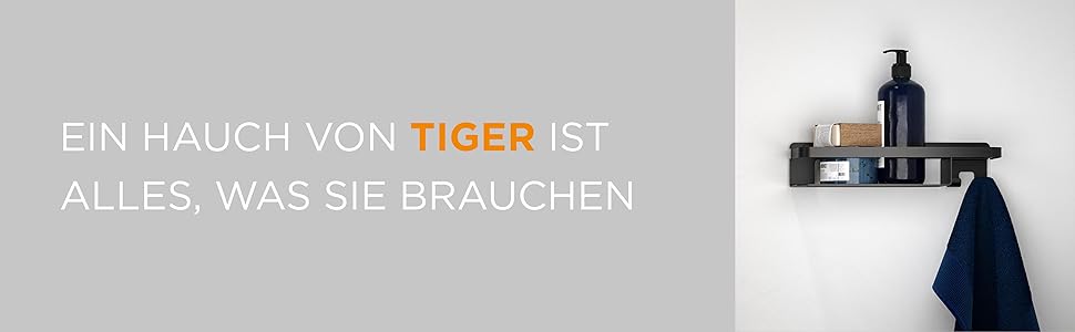 Ручний душ Tiger Tyne у модному чорному кольорі, 3 режими розпилення, функція економії води та захисту від накипу