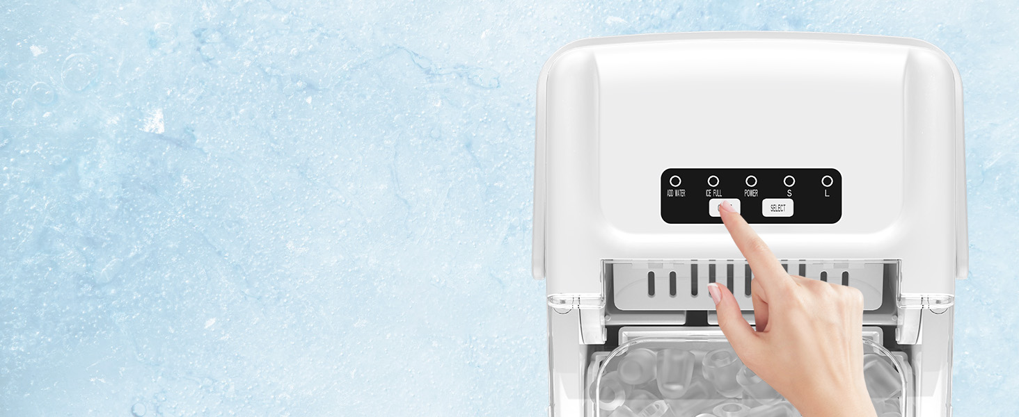 Портативний льодогенератор Kleine Eiswürfelbereiter - швидке виробництво льоду (9 кубиків за 6 хв), самоочищення, білий