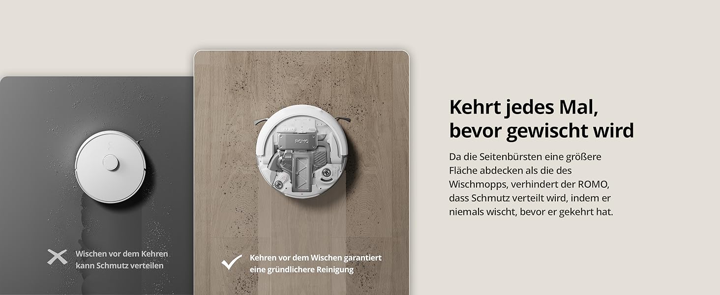 Робот-пилосос DJI ROMO S з функцією миття підлоги, 25 000 Па потужність всмоктування, розпізнавання перешкод рівня дрона, два робочі руки, 200 днів без обслуговування, автоматичне очищення та сушіння моп-насадки (DJI ROMO A (версія з баком для води))