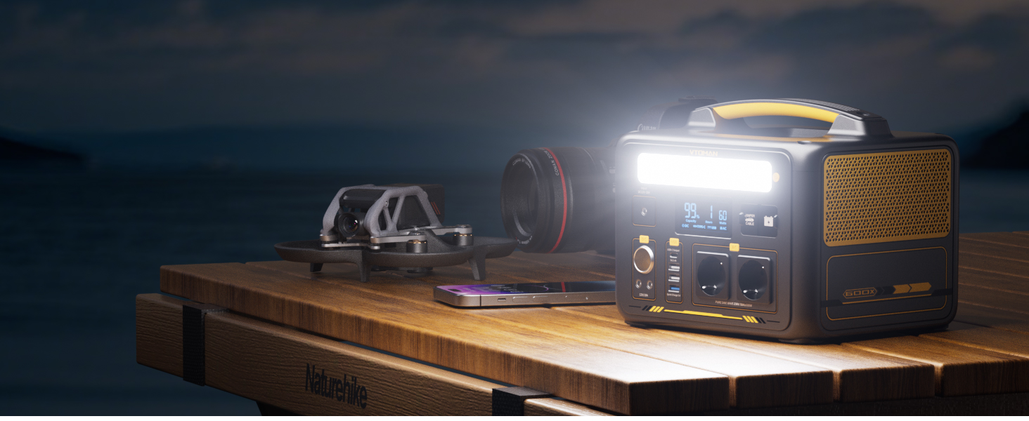 Портативна електростанція VTOMAN Jump 600X: 600W, 299Wh, LiFePO4, сонячний генератор, розширювана ємність