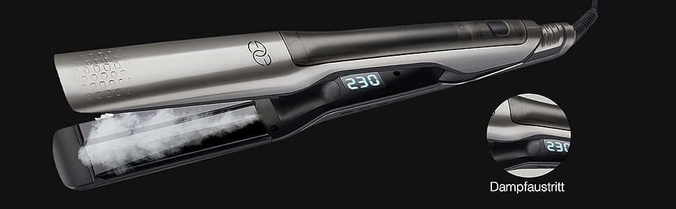 Праска для волосся 2-в-1 Glätteisen з функцією вирівнювання та завивки, професійна парова праска з титановими пластинами 42 мм, LCD-дисплей, 10 температурних режимів 100-230°C