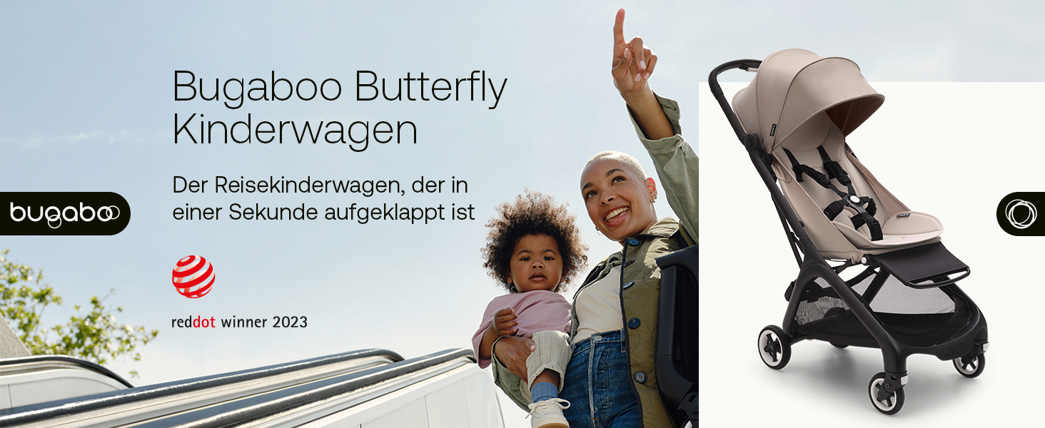 Bugaboo Butterfly: ультракомпактна коляска для подорожей, легка та зручна, складається однією рукою, для дітей від 6 місяців, з великим багажником (Desert Taupe)