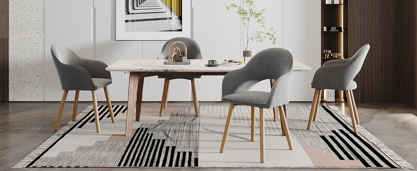 Елегантні кухонні стільці з підлокітниками (2 шт.) - бежевий, дерево, поліестер