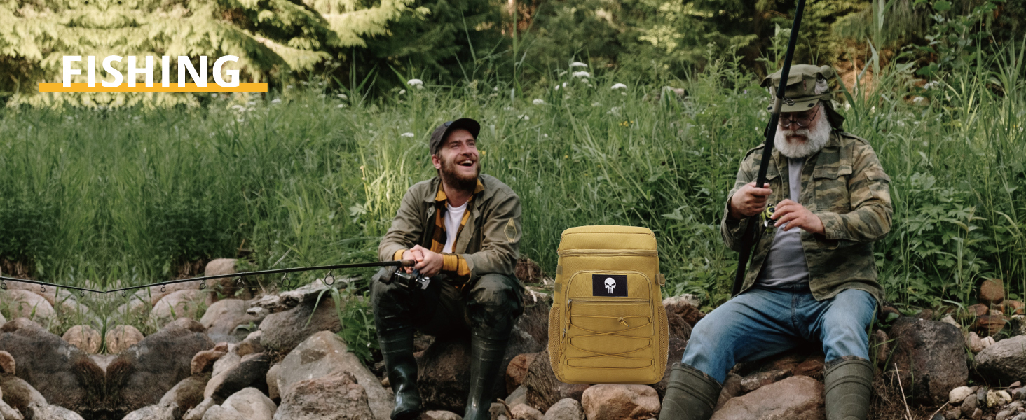 Тактичний рюкзак-холодильник 25L, витримує витоки, міцний, великий ланч-рюкзак, водонепроникний, для чоловіків, жінок, роботи, подорожей, кемпінгу, пляжу та піших прогулянок, чорний камуфляж