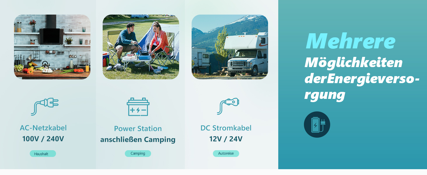 EUHOMY Компресорний холодильник -20℃~20℃, 12V/24V/220-240V, 18L, з APP-керуванням для кемпінгу, подорожей, авто та дому
