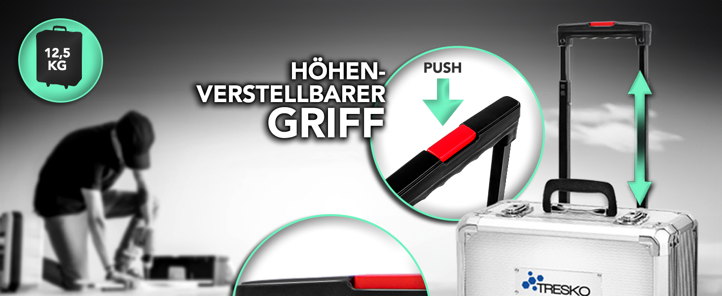 Набір інструментів TRESKO 1400 предметів у кейсі: професійний валіза з інструментами з Cr-V сталі (зелений)