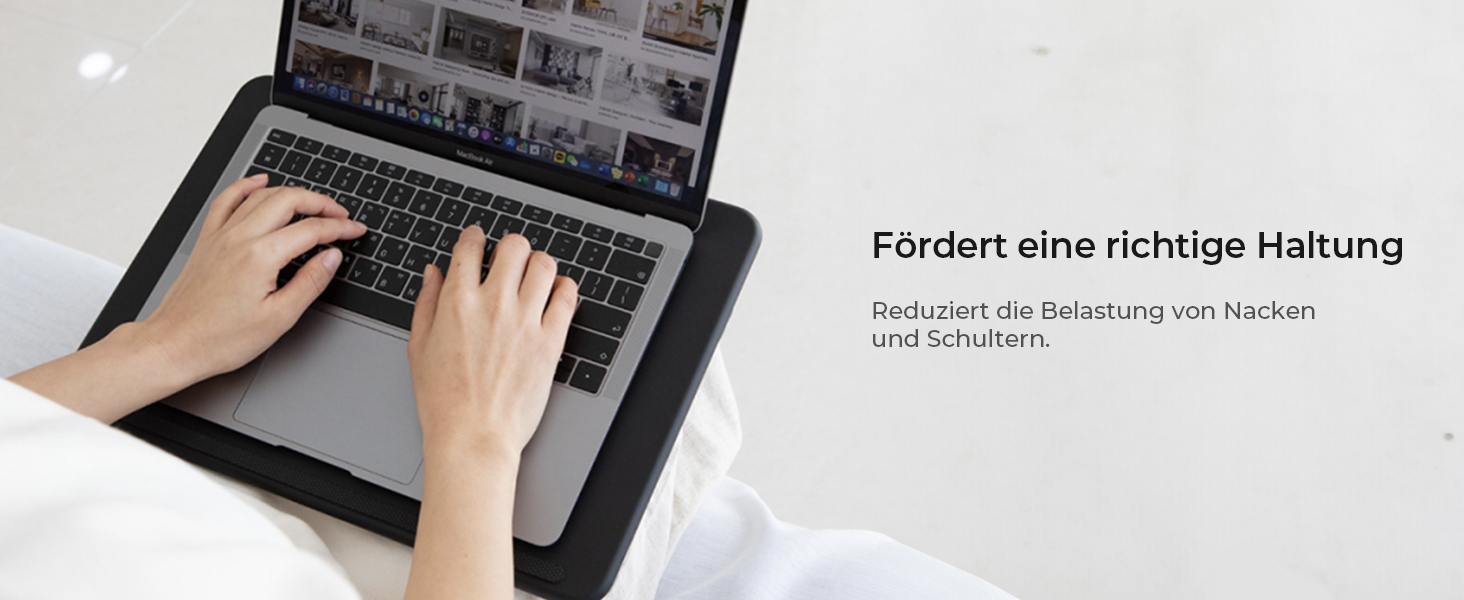 Підставка для ноутбука на коліна, подушка-стільниця для дому, офісу, ліжка/дивану/софи, для ноутбуків до 17 дюймів, планшетів, 30.5 x 57 x 4.5 см, (Mittel – PU)