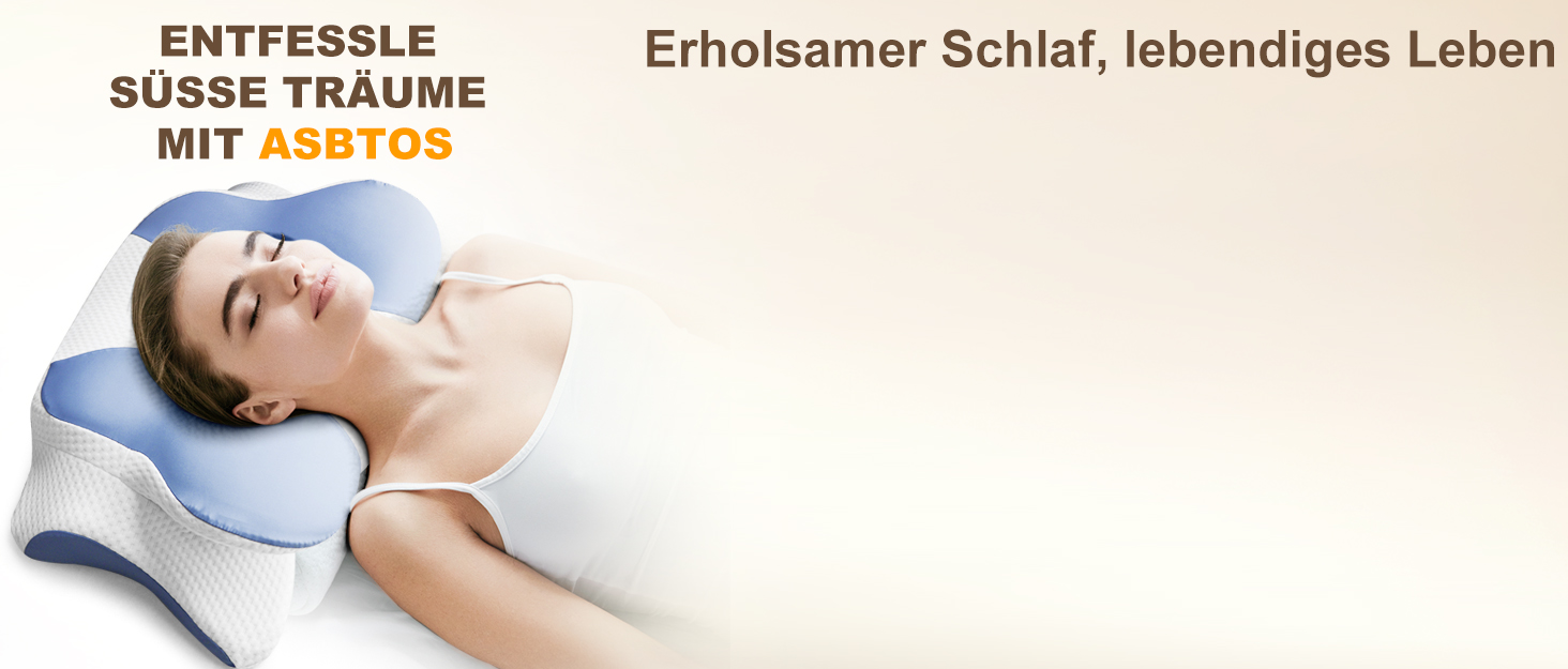 Ортопедична подушка для шиї та плечей - подушка з Memory Foam для сну на спині, боці та животі, ергономічна подушка з підтримкою шиї (66 x 40 x 14 см) - 1 шт.