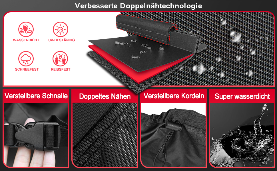 Чохол для садово-патіо меблів Zettum 160x135x73 см, водонепроникний, 600D Oxford, захисна накривка для саду та тераси